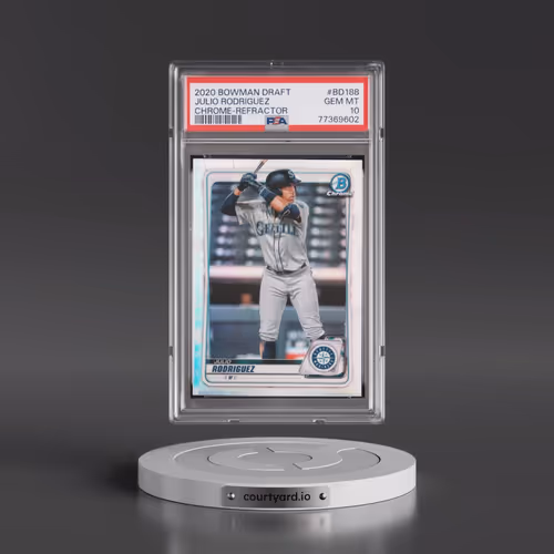 2020 Bowman Draft #BD188 Julio Rodriguez - Chrome-Refractor (PSA 10 GEM MINT)