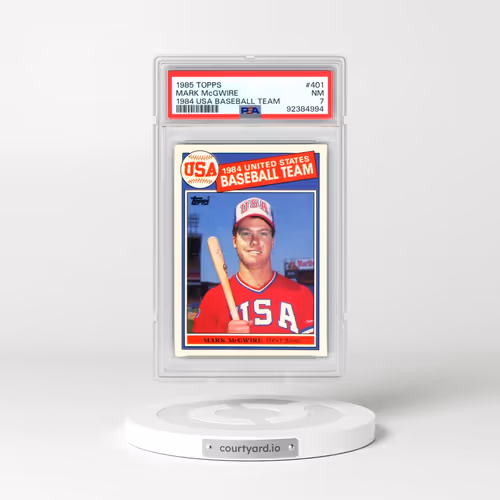 1985 Topps #401 Mark McGwire - 1984 USA Baseball Team (PSA 7 NM)