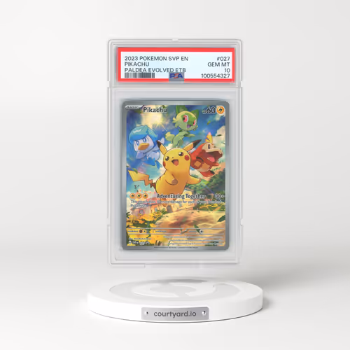 2023 Pokémon Svp EN-SV Black Star Promo #027 Pikachu - Paldea Evolved Elite Trainer Box (PSA 10 GEM MINT)