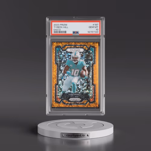 2023 Panini Prizm #187 Tyreek Hill - Disco Prizm (PSA 10 GEM MINT)
