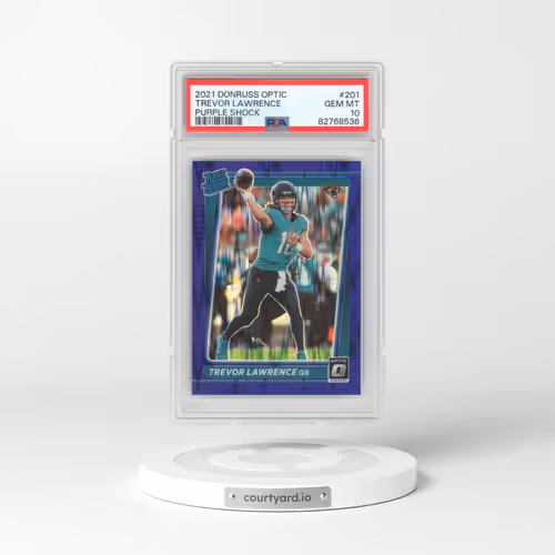 2021 Panini Donruss Optic #201 Trevor Lawrence - Purple Shock (PSA 10 GEM MINT)