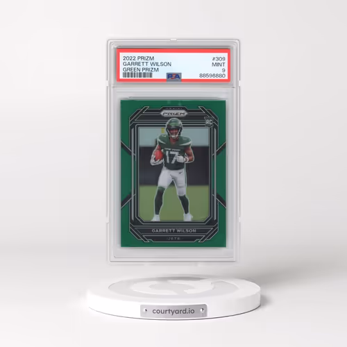 2022 Panini Prizm #309 Garrett Wilson - Green Prizm (PSA 9 MINT)