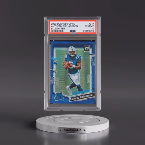 2023 Panini Donruss Optic #247 Anthony Richardson - Blue Hyper (PSA 10 GEM MINT)