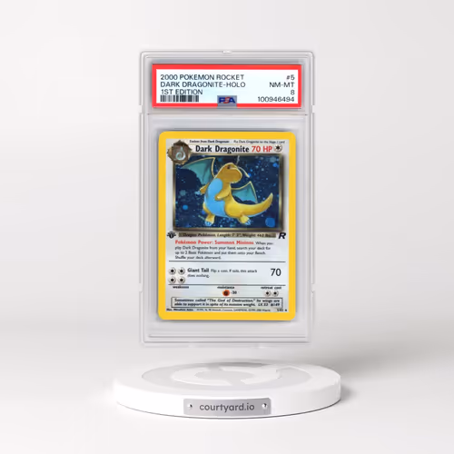 2000 Pokémon Rocket #5 Dark Dragonite - 1st Edition Holo (PSA 8 NM-MT)