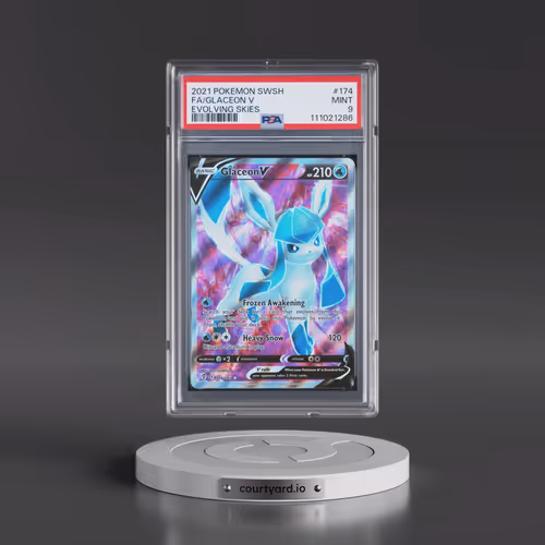 2021 Pokémon Sword & Shield Evolving Skies #174 Glaceon V - Holo Full Art (PSA 9 MINT)