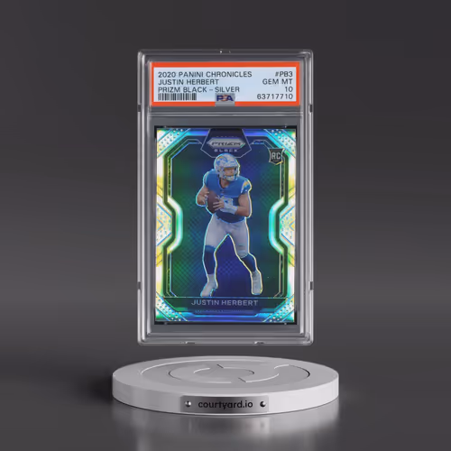 2020 Panini Chronicles Prizm Black #PB3 Justin Herbert - Silver (PSA 10 GEM MINT)