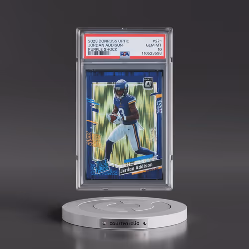 2023 Panini Donruss Optic #271 Jordan Addison - Purple Shock (PSA 10 GEM MINT)