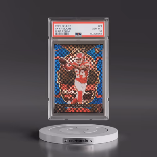 2022 Panini Select #21 Skyy Moore - Blue Prizm (PSA 10 GEM MINT)