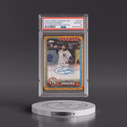 2024 Topps Chrome Update Chrome Baseball Update Series Autographs #ACEP Everson Pereira - Gold Wave