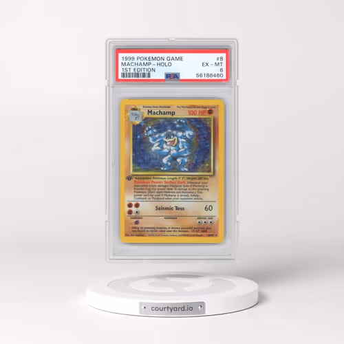 1999 Pokémon Game #8 Machamp - 1st Edition Holo (PSA 6 EX-MT)