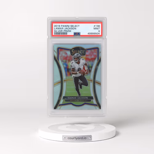 2019 Panini Select #136 Lamar Jackson - Silver Prizm (PSA 9 MINT)
