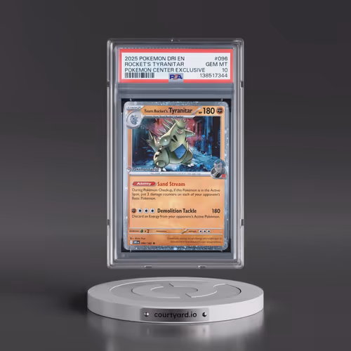 2025 Pokémon Dri EN-Destined Rivals #096 Team Rocket's Tyranitar - Pokemon Center Exclusive (PSA 10