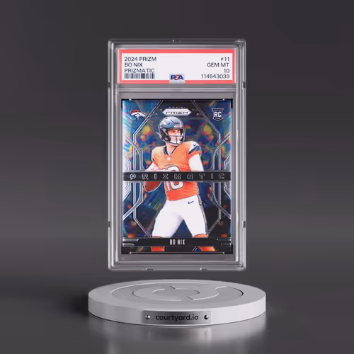 2024 Panini Prizm Prizmatic #11 Bo Nix (PSA 10 GEM MINT)