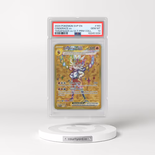 2024 Pokémon Svp EN-SV Black Star Promo #163 Cinderace EX - Holo Terapagos EX Ultra-Premium Collection (PSA 10 GEM MINT)
