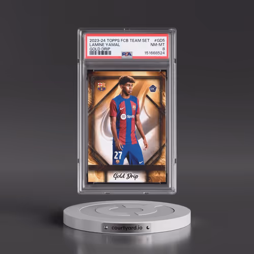 2023 Topps FC Barcelona Team Set Gold Drip #GD5 Lamine Yamal (PSA 8 NM-MT)