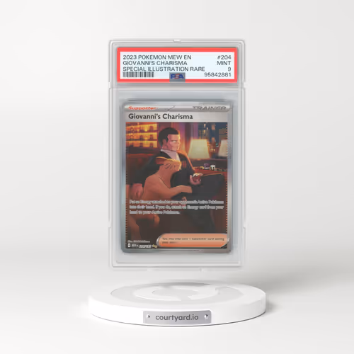 2023 Pokémon 151 #204 Giovanni's Charisma - Full Art Holo (PSA 9 MINT)