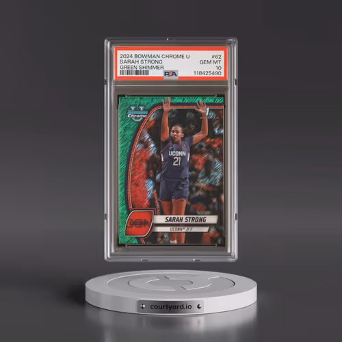 2024 Bowman Chrome University #62 Sarah Strong - Green Shimmer (PSA 10 GEM MINT)