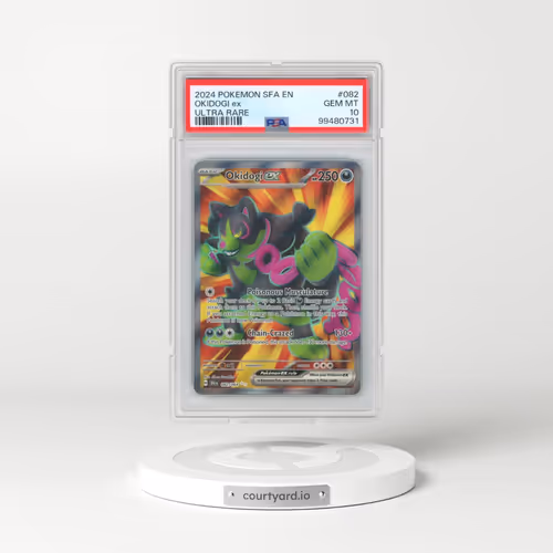 2024 Pokémon Sfa EN-Shrouded Fable #082 Okidogi EX - Holo Ultra Rare (PSA 10 GEM MINT)