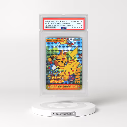 1999 Pokémon Bandai Carddass Vending Series 6 #MOVIE 24 Elekid & Pikachu-Prism (PSA 9 MINT)