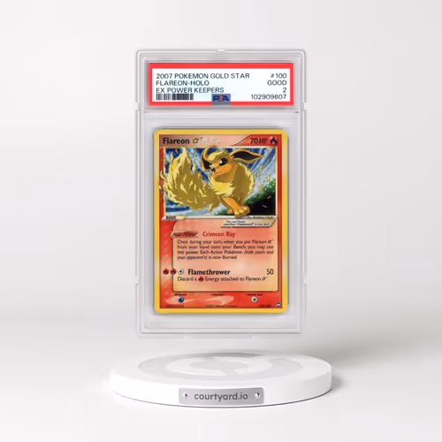 2007 Pokémon EX Power Keepers #100 Flareon - Holo Gold Star (PSA 2 GOOD)