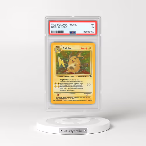 1999 Pokémon Fossil #14 Raichu - Holo (PSA 7 NM)