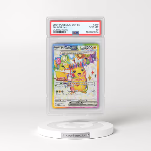 2024 Pokémon Ssp EN-Surging Sparks #219 Pikachu EX - Holo Ultra Rare (PSA 10 GEM MINT)