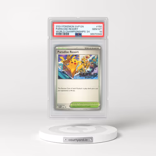 2024 Pokémon Svp EN-SV Black Star Promo #150 Paradise Resort - World Championships 2024 (PSA 10 GEM MINT)