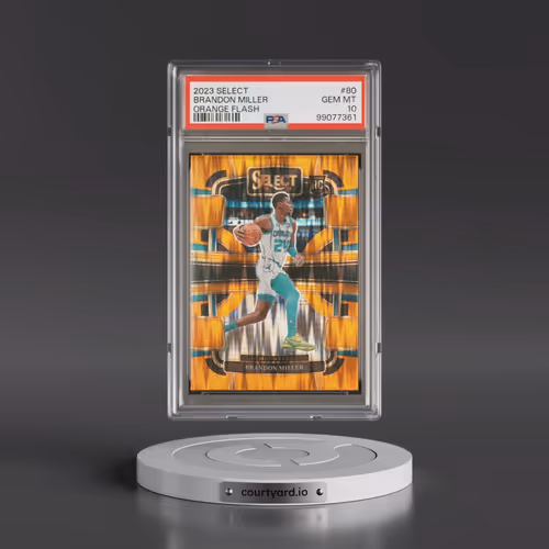 2023 Panini Select #80 Brandon Miller - Orange Flash (PSA 10 GEM MINT)
