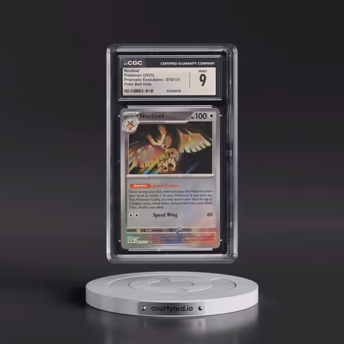 2025 Pokémon Pre EN-Prismatic Evolutions #078 Noctowl - Reverse Holo Poke Ball (CGC 9 MINT)
