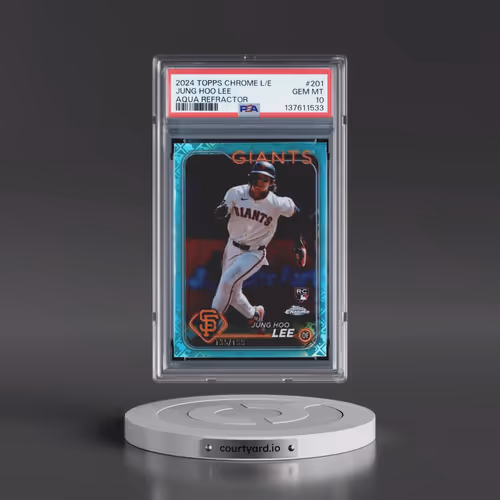 2024 Topps Chrome Logofractor Edition #201 Jung Hoo Lee - Aqua Refractor (PSA 10 GEM MINT)