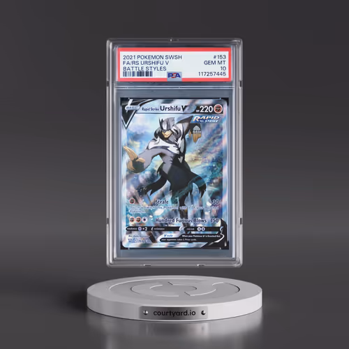 2021 Pokémon Sword & Shield Battle Styles #153 Rapid Strike Urshifu V - Holo Full Art (PSA 10 GEM MI