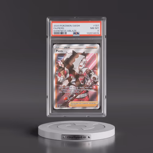 2020 Pokémon Sword & Shield Darkness Ablaze #187 Piers - Full Art (PSA 8 NM-MT)
