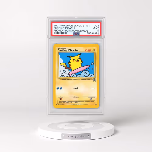 2001 Pokémon Promo Black Star #28 Surfing Pikachu - Pokemon League (PSA 9 MINT)