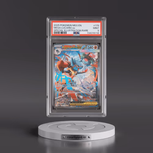 2025 Pokémon Meg EN-Mega Evolution #179 Mega Lucario EX - Holo Special Illustration Rare (PSA 9 MINT