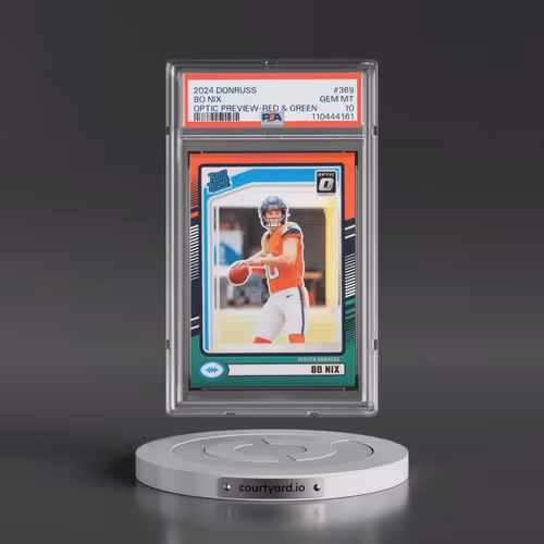 2024 Panini Donruss #369 Bo Nix - Optic Preview-Red & Green (PSA 10 GEM MINT)