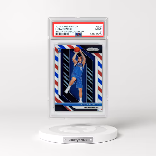 2018 Panini Prizm #280 Luka Doncic - Red/White/Blue Prizm (PSA 9 MINT)