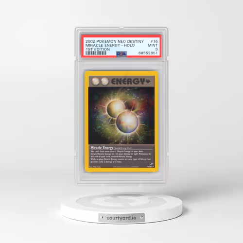 2002 Pokémon Neo Destiny #16 Miracle Energy - 1st Edition Holo (PSA 9 MINT)