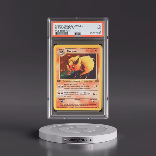 1999 Pokémon Jungle #3 Flareon - 1st Edition Holo (PSA 7 NM)