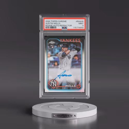 2024 Topps Chrome Rookie Autographs #RAAW Austin Wells - Refractor (PSA 9 MINT)