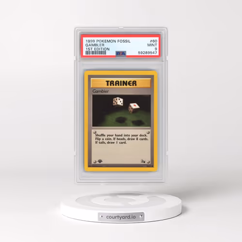 1999 Pokémon Fossil #60 Gambler - 1st Edition (PSA 9 MINT)