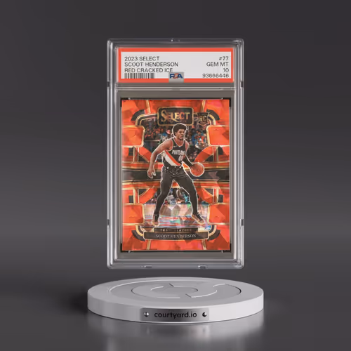2023 Panini Select #77 Scoot Henderson - Red Cracked Ice (PSA 10 GEM MINT)