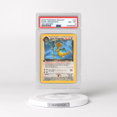 2000 Pokémon Rocket #22 Dark Dragonite - 1st Edition (PSA 8 NM-MT)