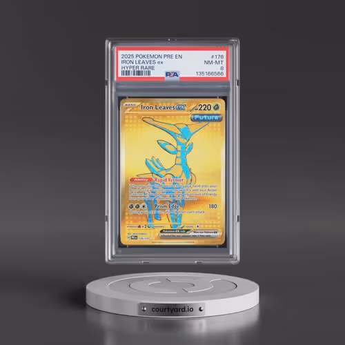 2025 Pokémon Pre EN-Prismatic Evolutions #176 Iron Leaves EX - Holo Hyper Rare (PSA 8 NM-MT)