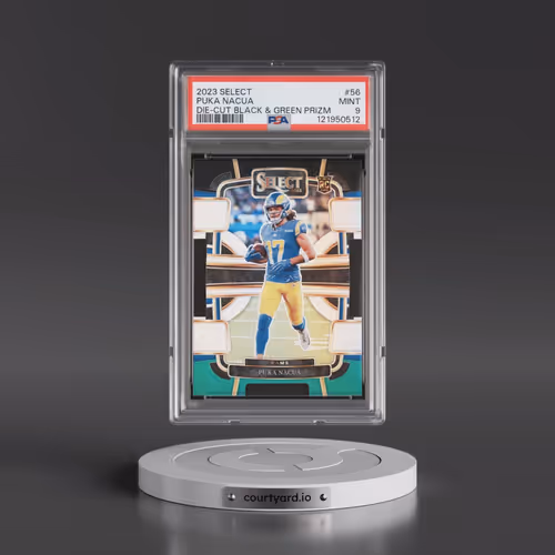 2023 Panini Select #56 Puka Nacua - Die-Cut Black & Green Prizm (PSA 9 MINT)
