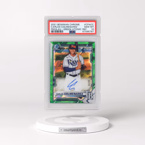 2021 Bowman Chrome Prospect Autographs #CPACC Carlos Colmenarez - Green Atomic Refractor (PSA 10 GEM