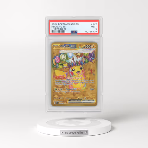 2024 Pokémon Ssp EN-Surging Sparks #247 Pikachu EX - Holo Hyper Rare (PSA 9 MINT)