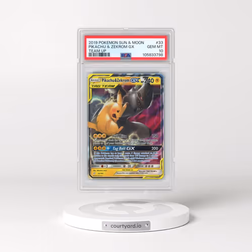 2019 Pokémon Sun & Moon Team Up #33 Pikachu & Zekrom GX - Holo (PSA 10 GEM MINT)