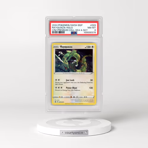 2024 Pokémon Swsh Black Star Promo #029 Rayquaza - Holo Crown Zenith Premium Collection Sea & Sky (PSA 8 NM-MT)