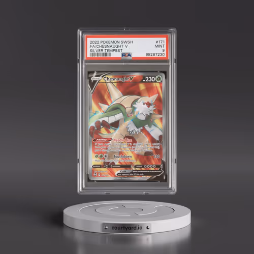 2022 Pokémon Sword & Shield Silver Tempest #171 Chesnaught V - Holo Full Art (PSA 9 MINT)
