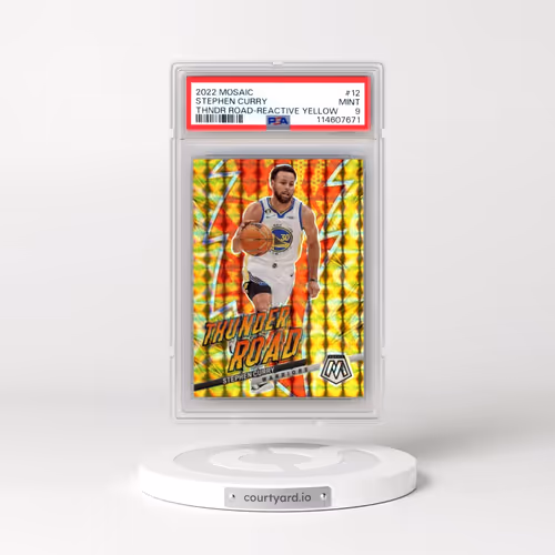 2022 Panini Mosaic Thunder Road #12 Stephen Curry - Reactive Yellow (PSA 9 MINT)